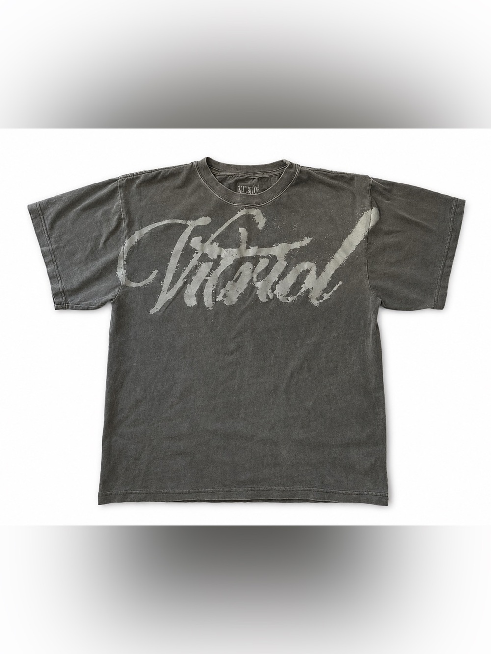 Vitriol offers the Blurred Flowers t-shirt in a grey cotton Size medium